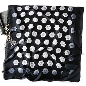Long muslim gradient ramp color hexagonal printing silk women shawls silk scarves wholesale