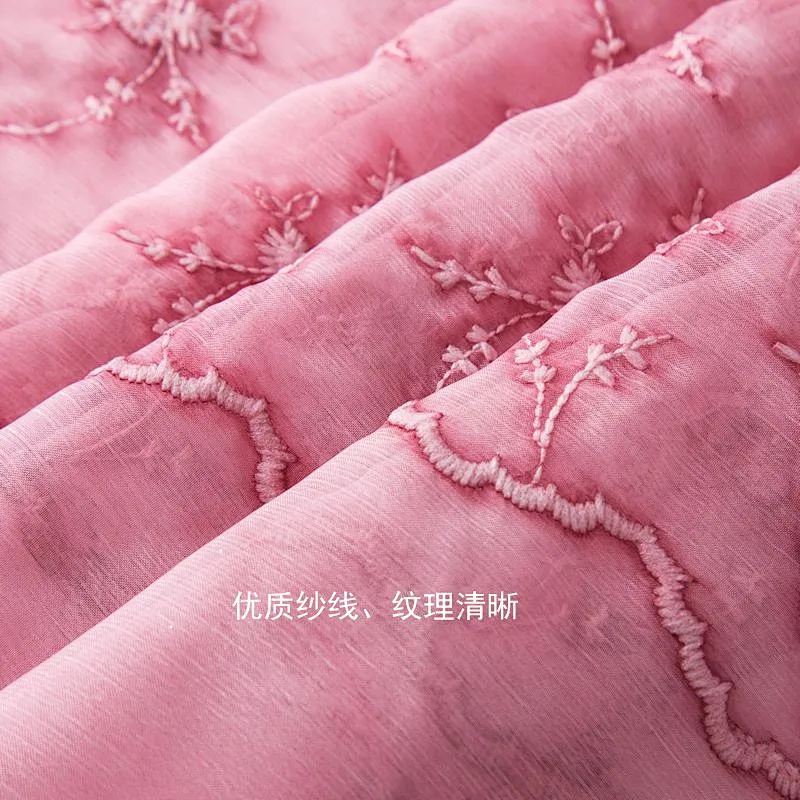 Floral embroidered silk sunscreen shawl scarf vintage silk painting scarf designs luxury shawl