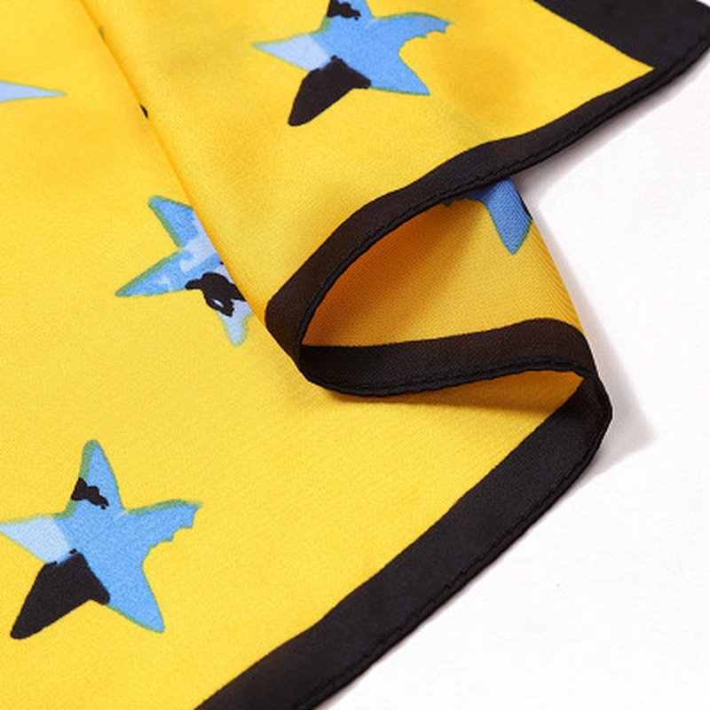 Classic wild star pattern sunscreen scarf fashion square silk scarf women printed