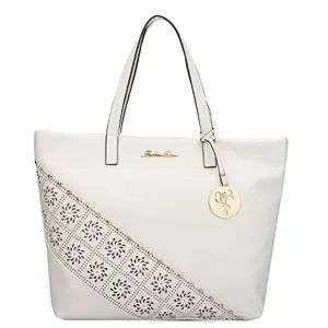 2019 new ethnic lady popular Custom logo rivets pu leather tote bag for woman