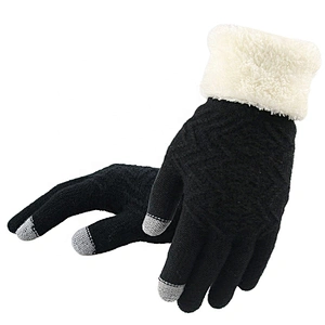 Winter Autumn Women Knitted Gloves Thicken Warm Full Finger Mittens
