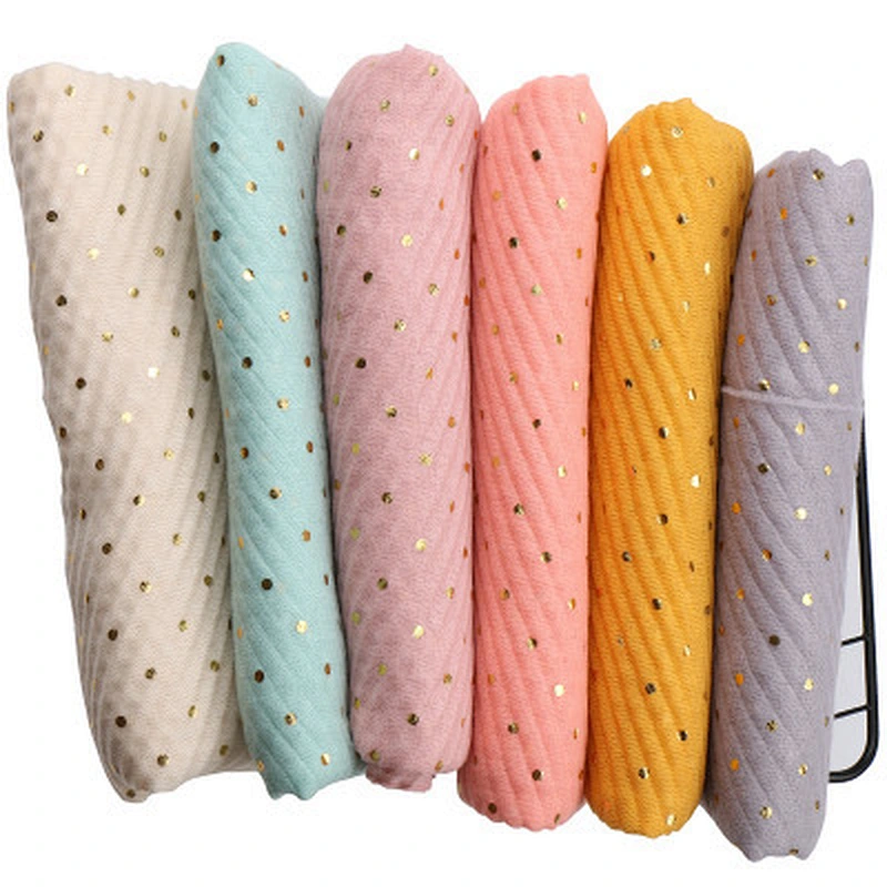Wholesale monochrome sprinkle gold fold bronzing winter cotton linen hijab scarf women