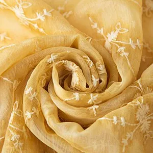 Floral embroidered silk sunscreen shawl scarf vintage silk painting scarf designs luxury shawl