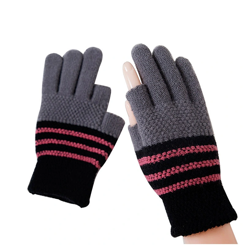 New Design Winter Knitted Warm Gloves Student Writing Gloves