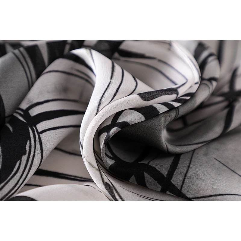 Female imitated silk air conditioning shawl fashion line ink graffiti long silk beach scarf shawl