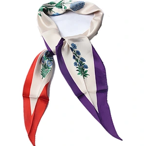 Ladies ladies rhombus fashion print luxury  small  neck scarf silk