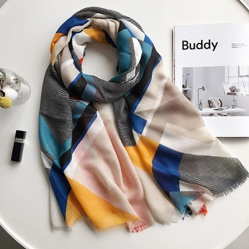 Contrast color joint beach towel sunscreen shawl ladies fashion beach scarf shawl