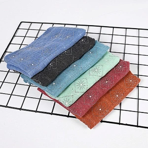 Hot diamond checkered pattern scarf wrap headscarf muslims cotton hijab scarf women