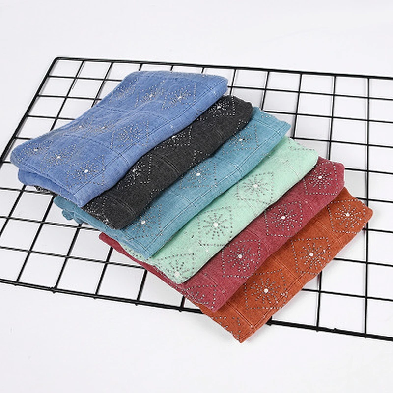 Hot diamond checkered pattern scarf wrap headscarf muslims cotton hijab scarf women