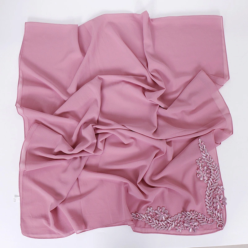 Embroidered muslim hijab scarf  bubble chiffon scarf women hijab shawl wholesale