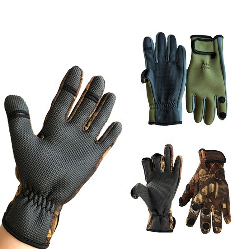 Men Outdoor Activities Gloves Neoprene Fishing Gloves Cycling Anti-slip Waterproof Warm Gloves