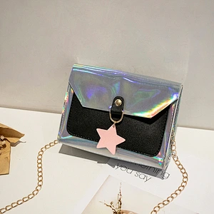 Wholesale 2020 Cheap Laser PU Single Shoulder Bag Ladies Fashion Small Crossbody Bag With Star Pendant