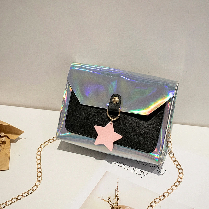 Wholesale 2020 Cheap Laser PU Single Shoulder Bag Ladies Fashion Small Crossbody Bag With Star Pendant