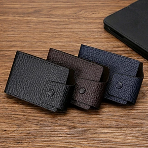 Custom Logo Fashion Organ PU Leather Business Name Credit Card Holder Wallet