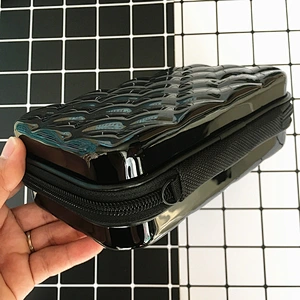 Geometric Plaid Totes Ladies Women Clutch Bag Multifunction Cosmetic Bag ABS+PC Tote Cosmetic Bag
