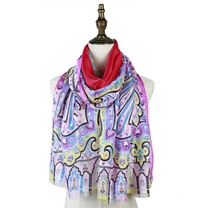 Spring and summer retro printed wild beach scarf ladies chiffon georgette shawl long scarf