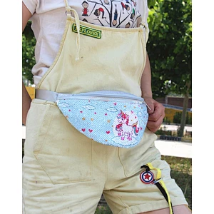 Reversible Flip Unicorn Pattern Design Sequin Belt Bag Unicorn Sequin Kids Waist Bag, Adjustable Waist Pack Bag