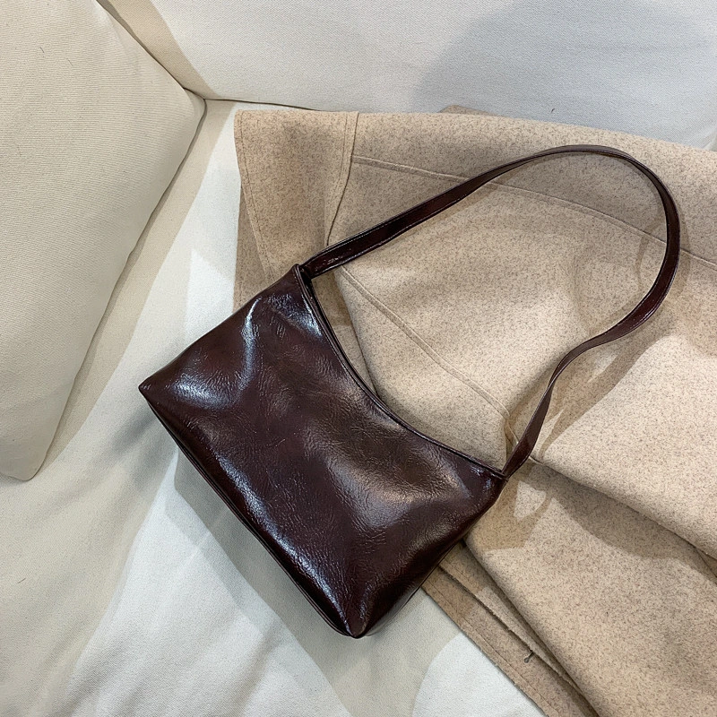 Classic Solid-Color Patent Leather One-Shoulder Bag Women Tote Bag New Women Underarm Bag Shoulder Handbag