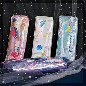 Creative Planet Quicksand Pencil Case Waterproof Gorgeous Stationery Box Laser Pencil Case