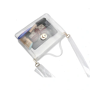 Wholesale customized fashion waterproof high quality women transparent handbag shoulder pvc bags women handbags