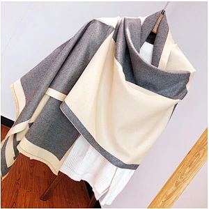 Superior Quality H Letter Plain Colors Cashmere Scarves Pashmina Shawls For Women