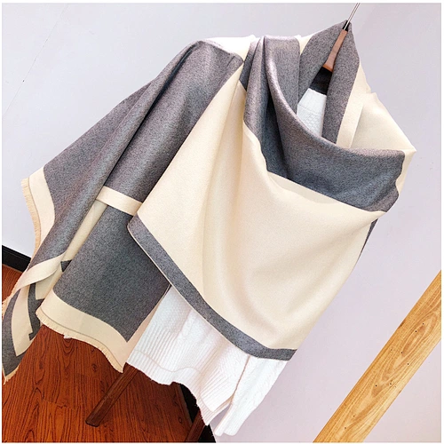 Superior Quality H Letter Plain Colors Cashmere Scarves Pashmina Shawls For Women