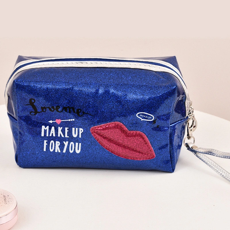 Custom Logo Lipstick Storage PVC Fashion Shiny Jelly Mini Cosmetic Bag Multifunctional Portable Travel Makeup Bag