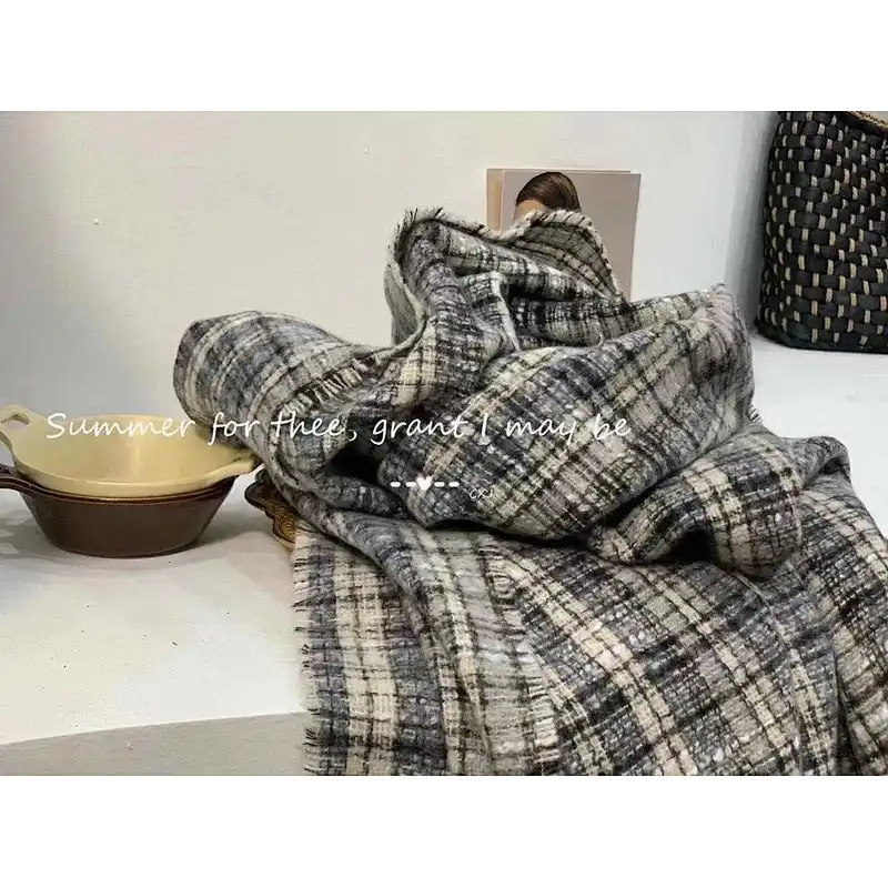 Wholesale Winter Shawl Warm Fashion Plaid Double-sided Colorful Lattice Pashmina Scarf