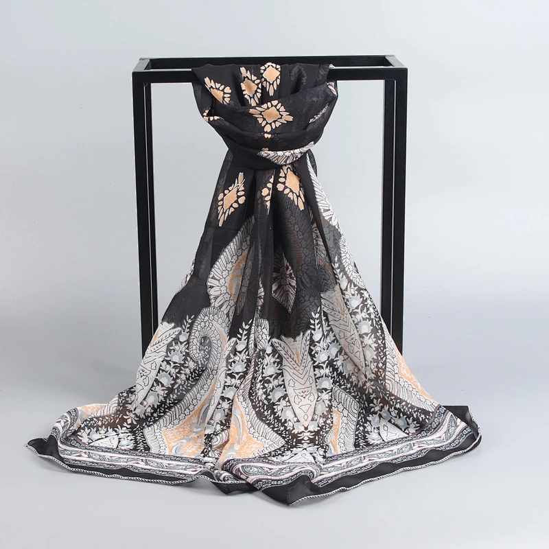 Summer lady 150 * 70cm scarf custom new pattern printing wild chiffon scarf seaside shawl