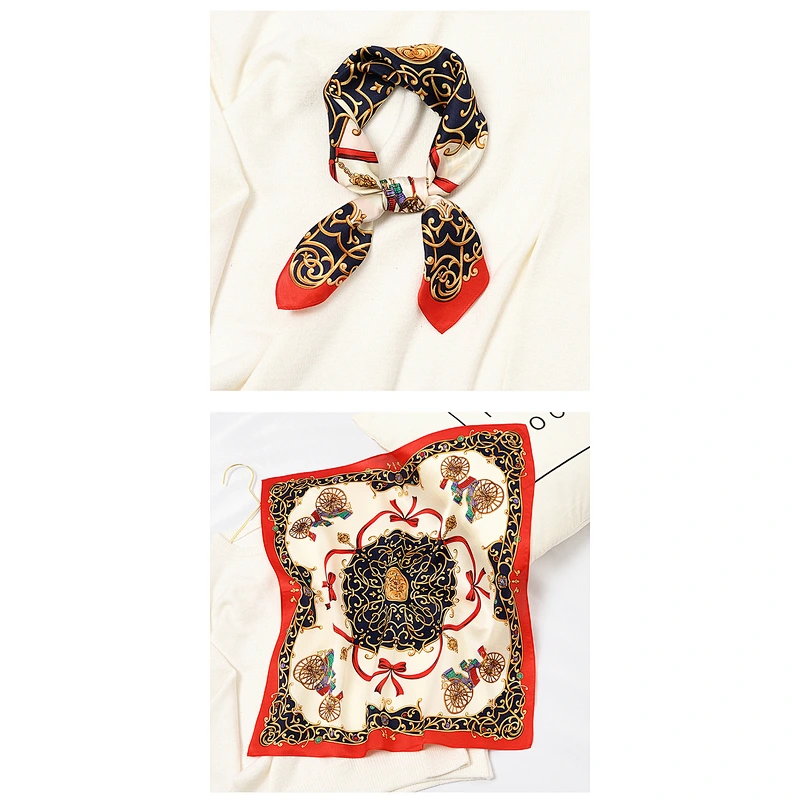Korean Style 53x53cm Small Square Scarf Wild Professional Flight Attendant Small Scarf Decorative Bandana Scarf
