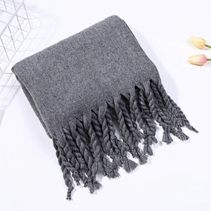 Handmade Solid Color Winter Warm Scarf Brand Pashmina Shawls Soft Female Tassel Cashmere Women Scarf