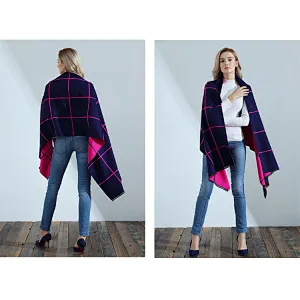 2020 Autumn Winter New Ladies Double-Sided Dual-Use Stitching British Decoration Classic Plaid Cashmere Scarf For Women