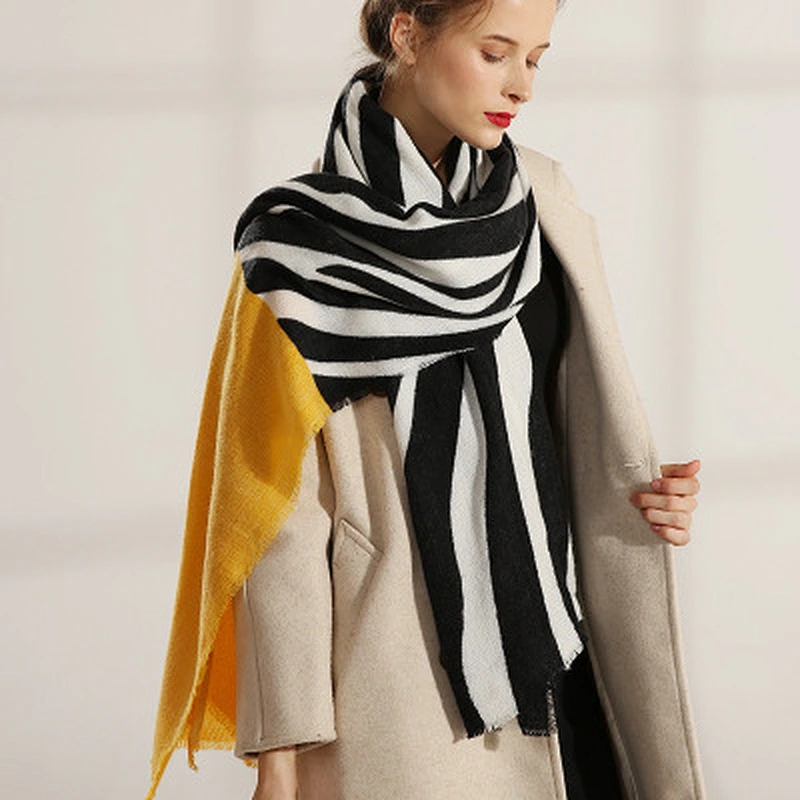 New style wild temperament section warm stitching printed strips long women scarf shawl