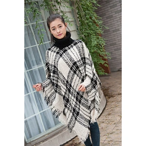 2020 New Wholesale Ladies Cape Shawl Autumn Winter Dual-Use Thick Plaid Scarf