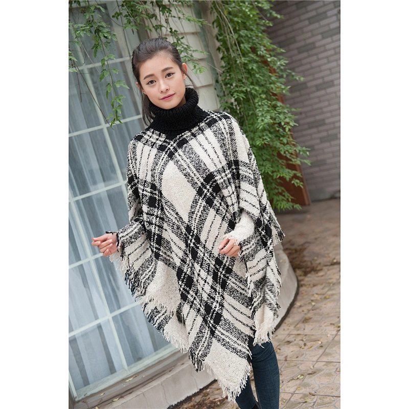 2020 New Wholesale Ladies Cape Shawl Autumn Winter Dual-Use Thick Plaid Scarf