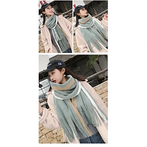 Customized Personalized Fashion Ladies Scarf Lengthened Wild Knitting Wool Color Matching Scarf