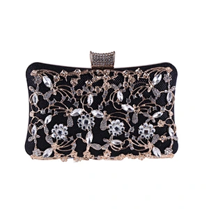 Chi Belle embroidery beaded black woman vintage evening clutch bag wedding custom purse