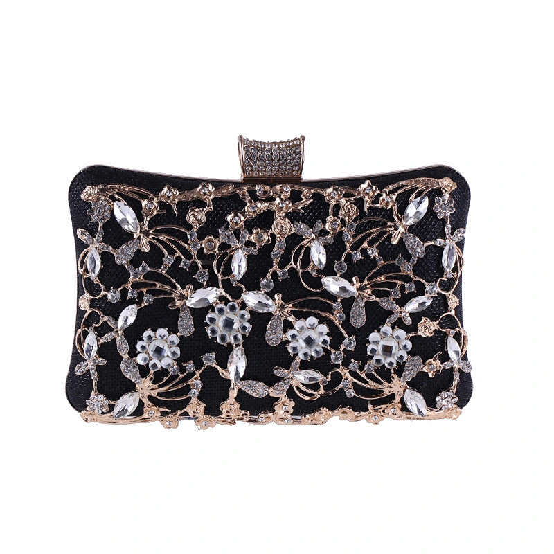 Chi Belle embroidery beaded black woman vintage evening clutch bag wedding custom purse