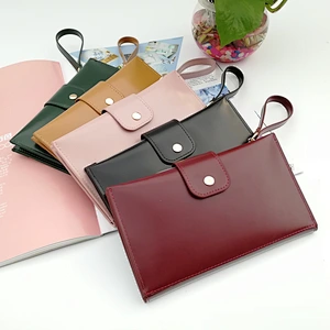 2020 New Design Colorful High Quality Plain Waterproof Ladies Clutch Purse Custom PU Leather Zipper Wallet Women