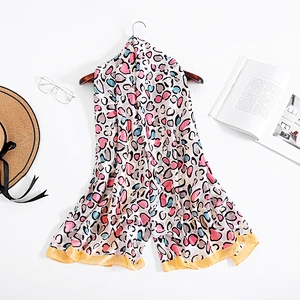 New simulation silk scarf spot printed elegant creative scarf beach towel shawl silk satin scarf