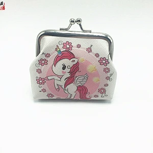 New unicorn cartoon small coin purse children's creative short wallet printing mini coin bag