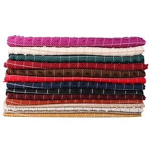 Hot-Selling Cotton Pure Color Plaid Wool Ball Scarf, Urban Style Shawl Women'S Casual Wrinkled Headscarf