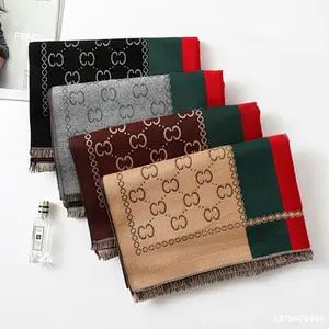 75*175CM Brand Double Side Scarf Winter Silk Poncho Women Pattern Designer Female Long Shawl