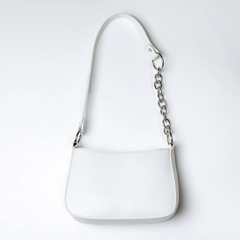 French Underarm Bag Design Handbag Stitching Metal Ring Chain Bag Retro Messenger Bag