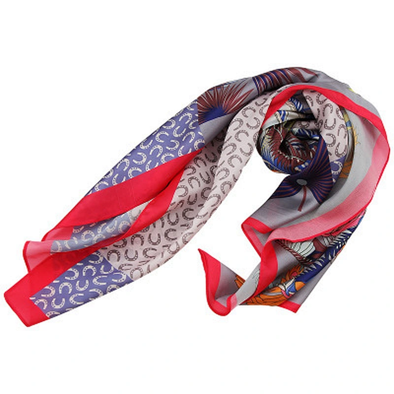 Feather printed silk square sunscreenscarf 90CM wholesale summer scarves silk satin scarf