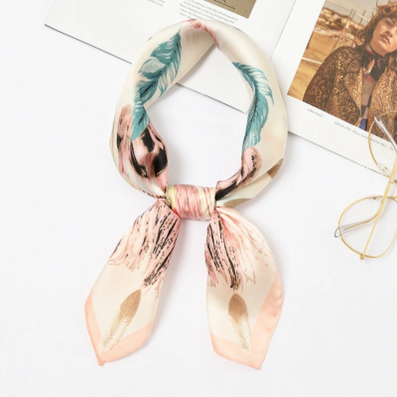 Scarf female 60x60cm small square sunscreen scarf female printed wild decorated square silk scarf