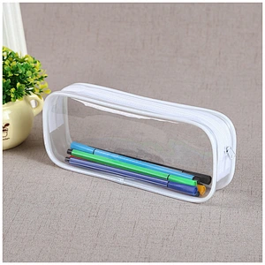 Large Clear Candy Color Recyclable Transparent PVC Pencil Bag