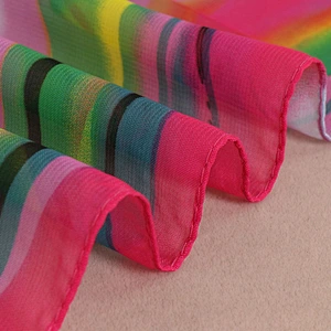 In Stock Floral Print Scarf Women Shawl Elegant Thin Sunscreen Sun-resistant Beach Towel Scarves Chiffon Hijab