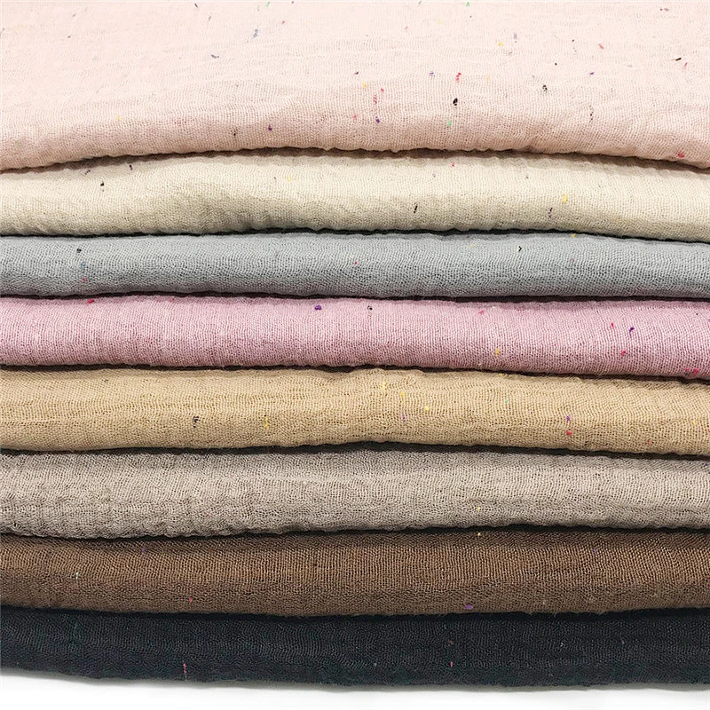 Female cotton and linen solid color little wild tassel scarf soft shawl muslim headscarf