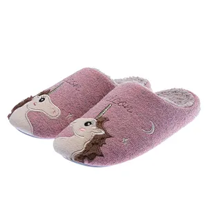 Fashionable New Style Autumn Winter Cute Unicorn Parent-Child Slippers Home Indoor Warm Non-Slip Slipper